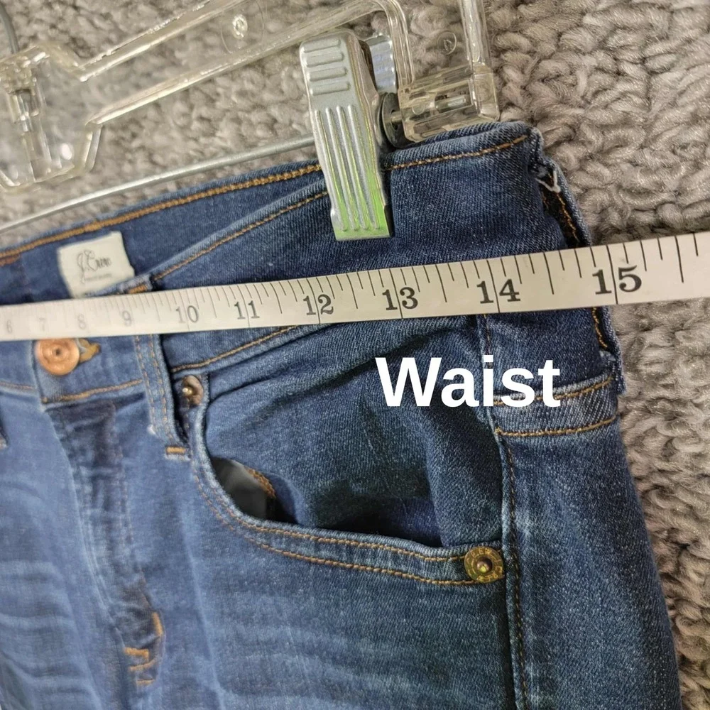 J. Crew Toothpick Skinny Jeans Medium‎ Wash Distressed Denim Womens Size 27